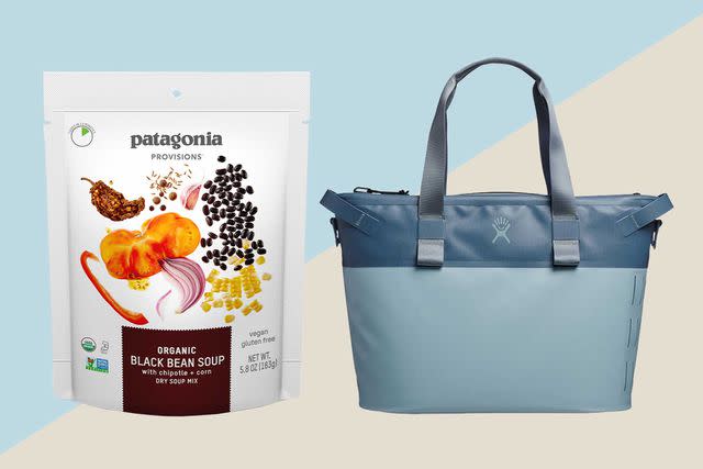 From left: Courtesy of Patagonia Provisions; Courtesy of Hydro Flask Featured products, from left: Patagonia Provisions' soup; Hydro Flask cooler tote