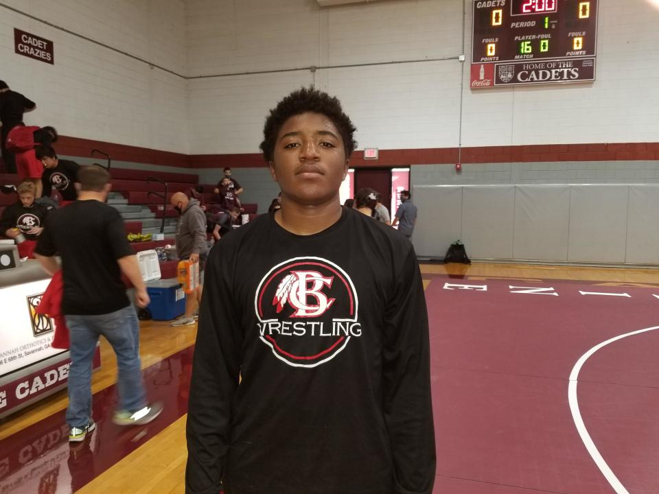 Tarrell Singleton, a junior wrestling at 220 pounds, is Bryan County’s top performer with a 19-8 record.