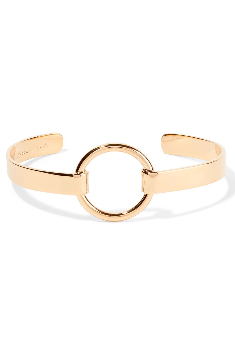 <p>A bangle that looks far more expensive than it is.</p><p><em>Gold-plated cuff, £180, Isabel Marant at Net-a-Porter</em></p><p><a rel="nofollow noopener" href="https://www.net-a-porter.com/gb/en/product/987866/isabel_marant/nirvana-gold-plated-cuff" target="_blank" data-ylk="slk:BUY NOW;elm:context_link;itc:0;sec:content-canvas" class="link ">BUY NOW</a></p>