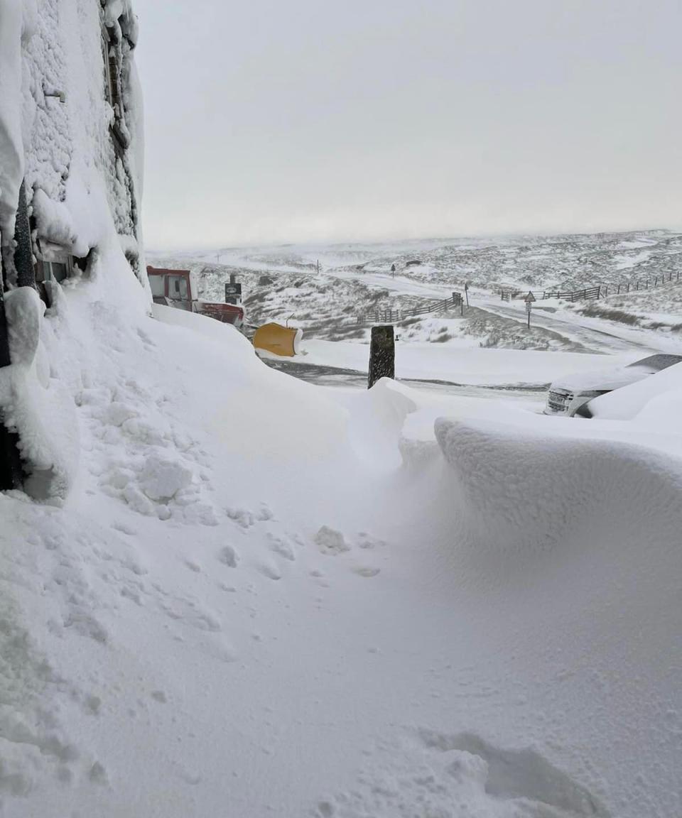 Undated handout photo of snow at the Tan Hill Inn, in the Yorkshire Dales. Issue date: Sunday November 28, 2021.