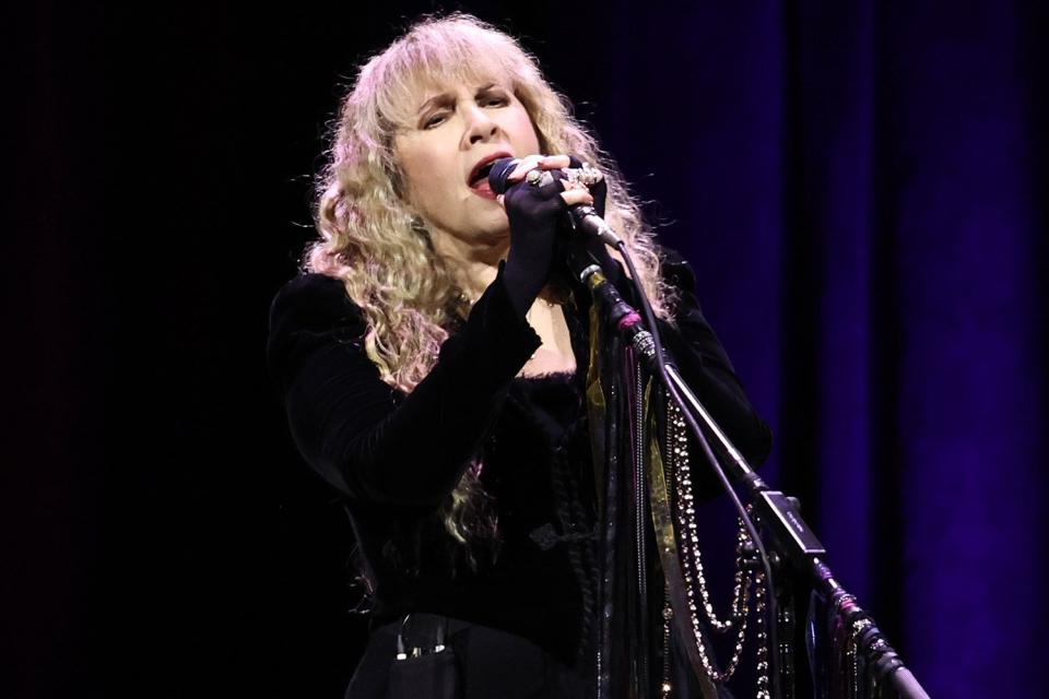 <p>Jamie McCarthy/Getty</p> Stevie Nicks performs in New York City in October 2023