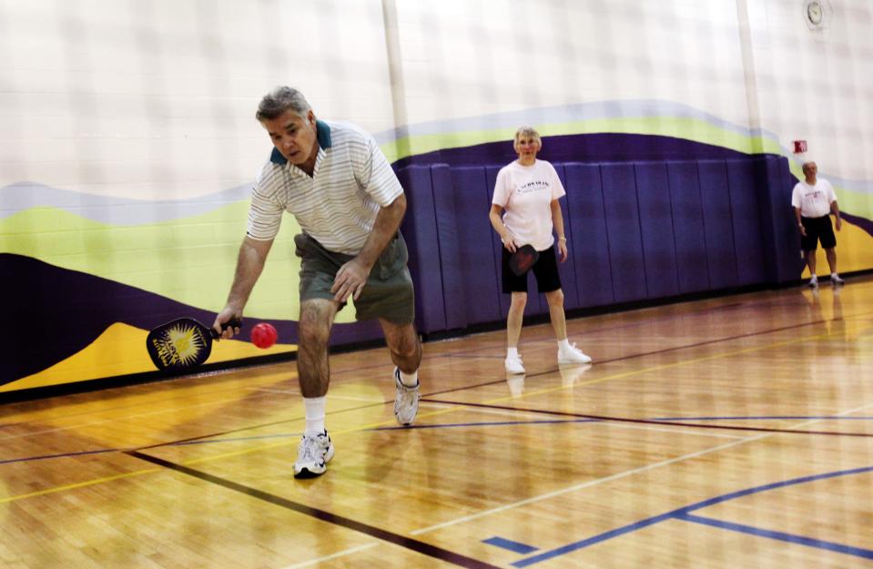 Indoor pickleball at Kelly Recreation Center.