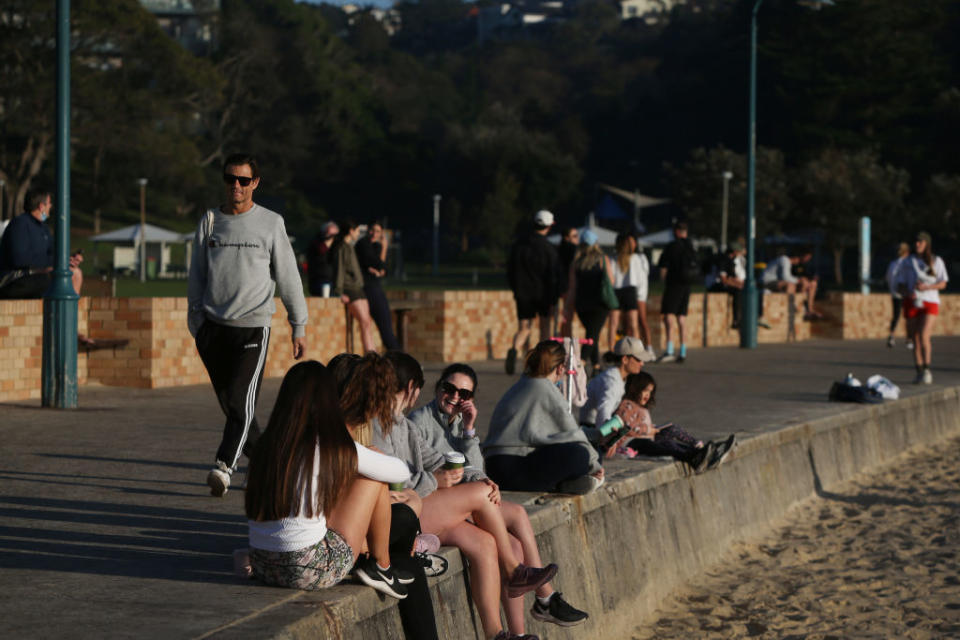 People relax and exercise at Bronte Beach in Sydney, Australia. 