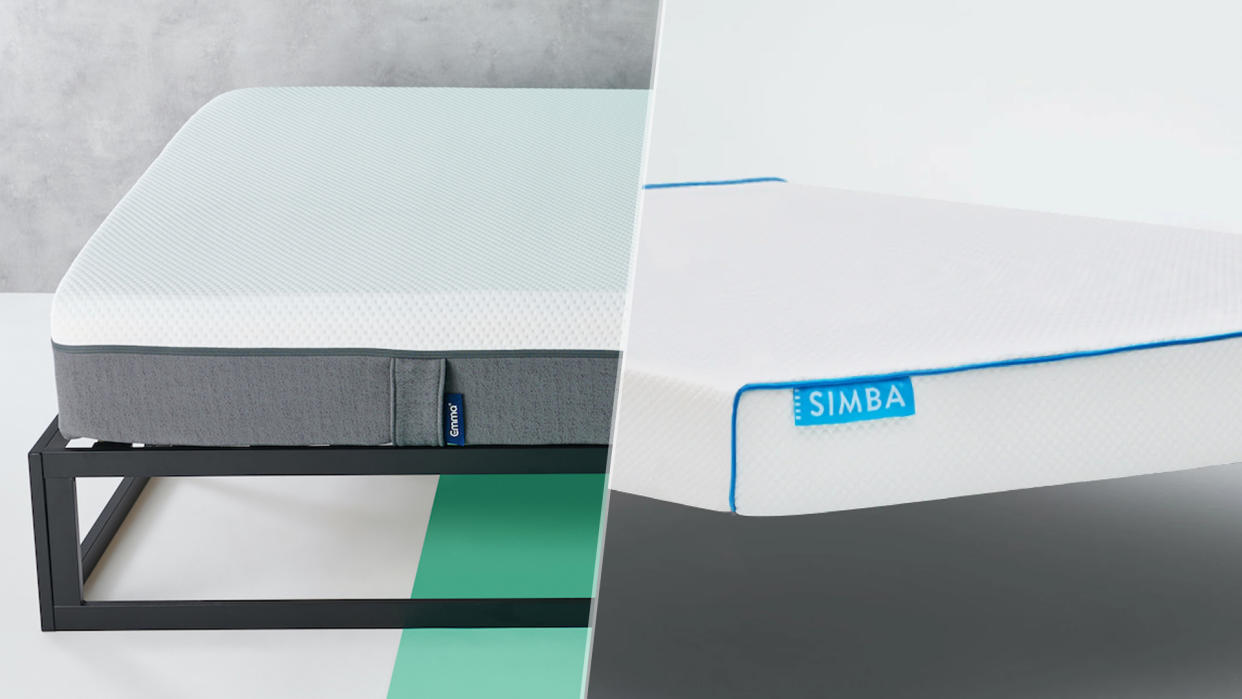  A comparison image of the Emma Original mattress and the SImbatex Essential mattress. 