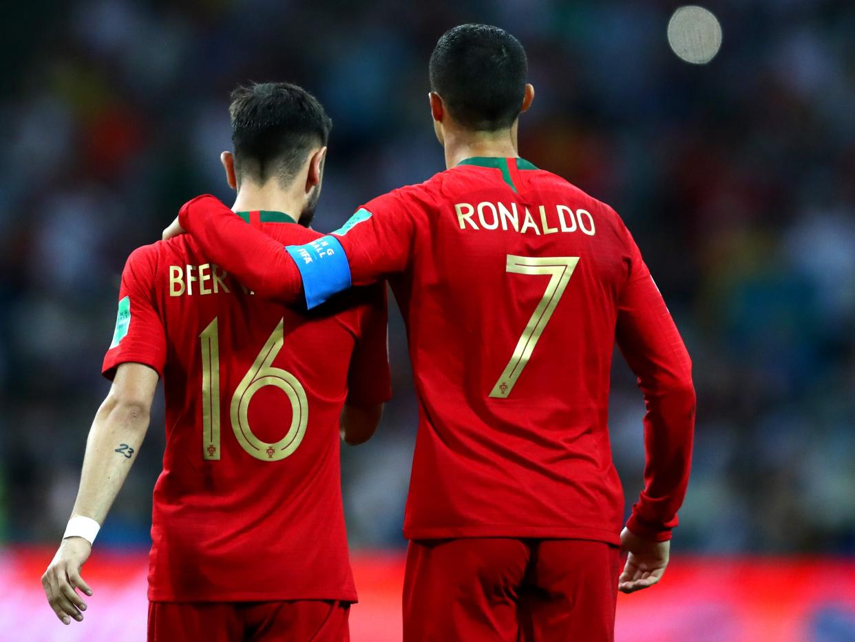 Portugal team-mates Bruno Fernandes and Cristiano Ronaldo (Getty Images)