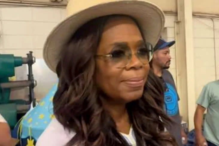 Oprah pays a visit to makeshift shelter in Maui (BBC)