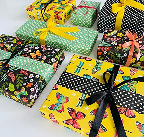 7) ECOARTTE by Glenda Chaves Butterflies Reversible Wrapping Paper