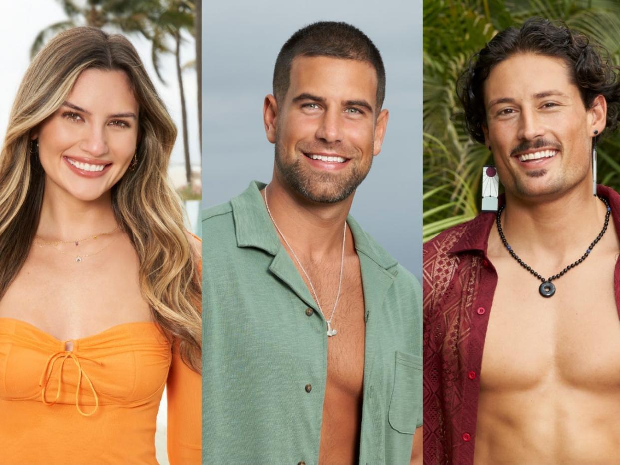 Kat Izzo, Blake Moynes, and Brayden Bowers on season 9 of "Bachelor in Paradise."