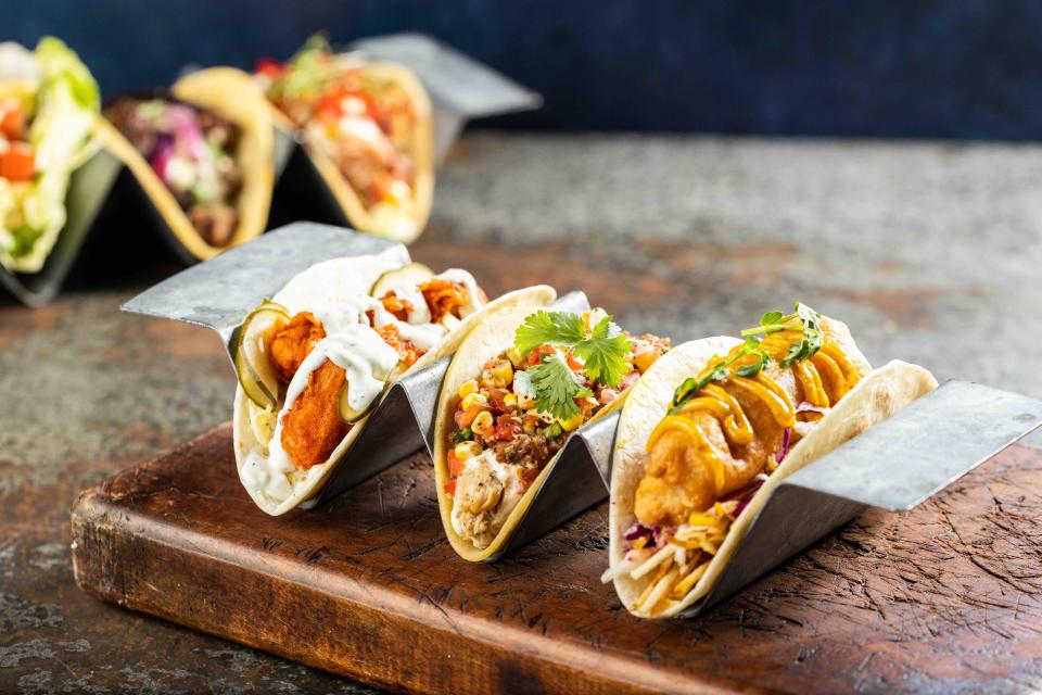 A trio of tacos from Velvet Taco