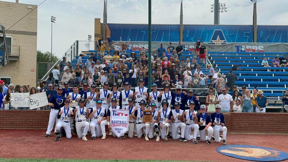 Weatherford Christian defeated Shiner St. Paul 3-2 in the TAPPS D5 state title on Wednesday May 18, 2022 at Clay Gould Ballpark in Arlington.