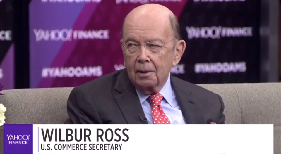 Commerce Secretary Wilbur Ross speaks at Yahoo Finance All Markets Summit on Tuesday.