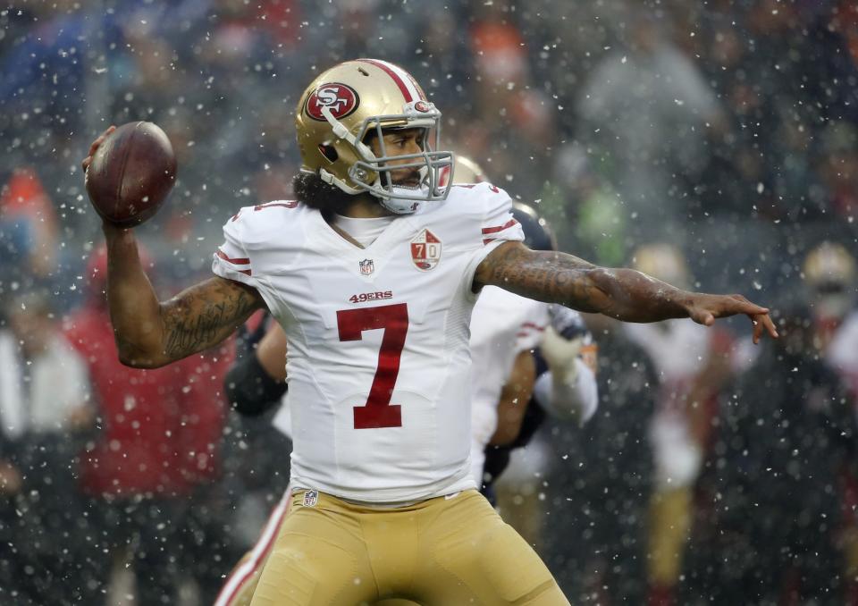 Colin Kaepernick was benched in the fourth quarter against the Chicago Bears.