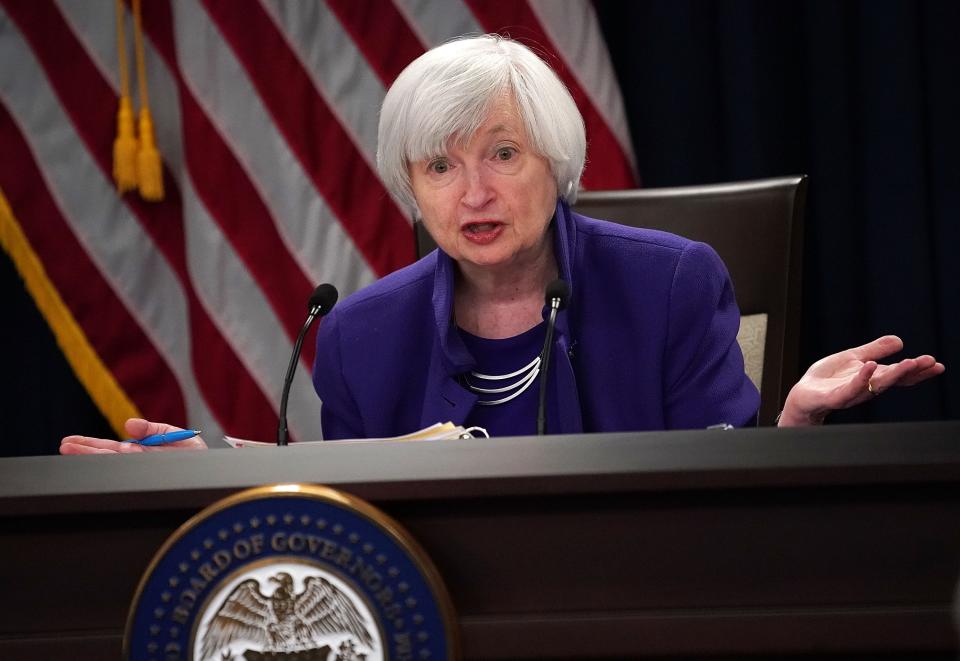 Janet Yellen, former chair of the Federal Reserve, speaks during a news conference on Dec. 13, 2017, in Washington, D.C. President-elect Joe Biden picked Yellen to become the first woman to lead the Treasury Department, if she is confirmed.
