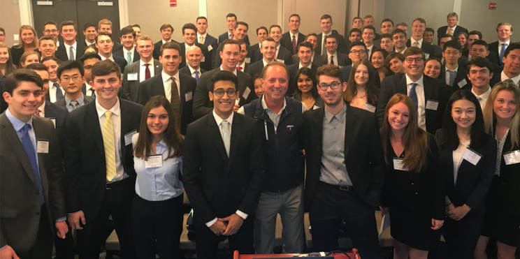 Jefferies CEO Richard Handler (center) with the bank’s 2017 intern class. (Source: Instagram/@HandlerRich)