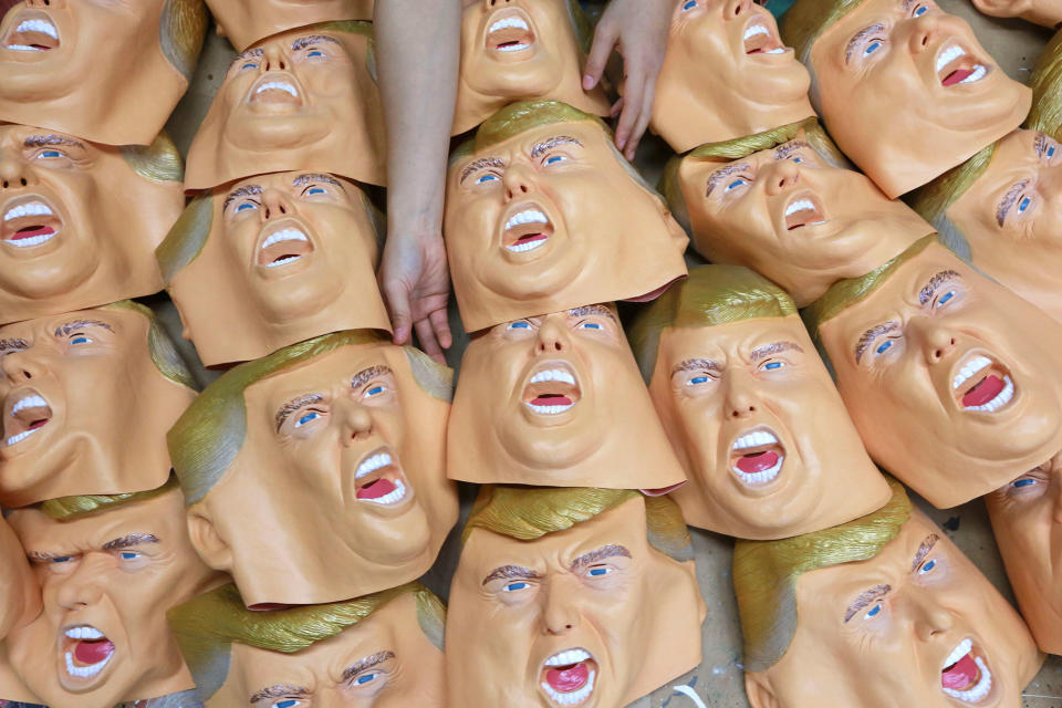 Trump masks in Japan