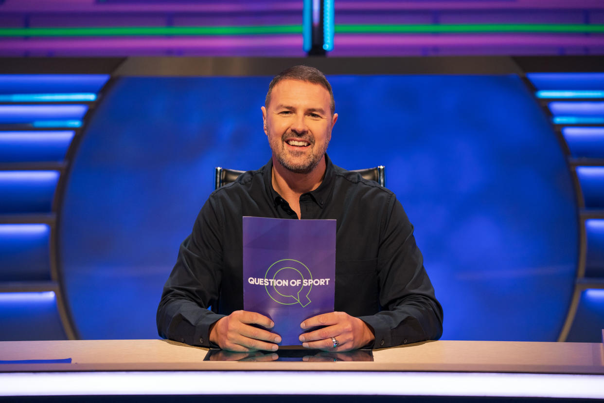 Paddy McGuinness took over as host of Question of Sport in 2021. (BBC)