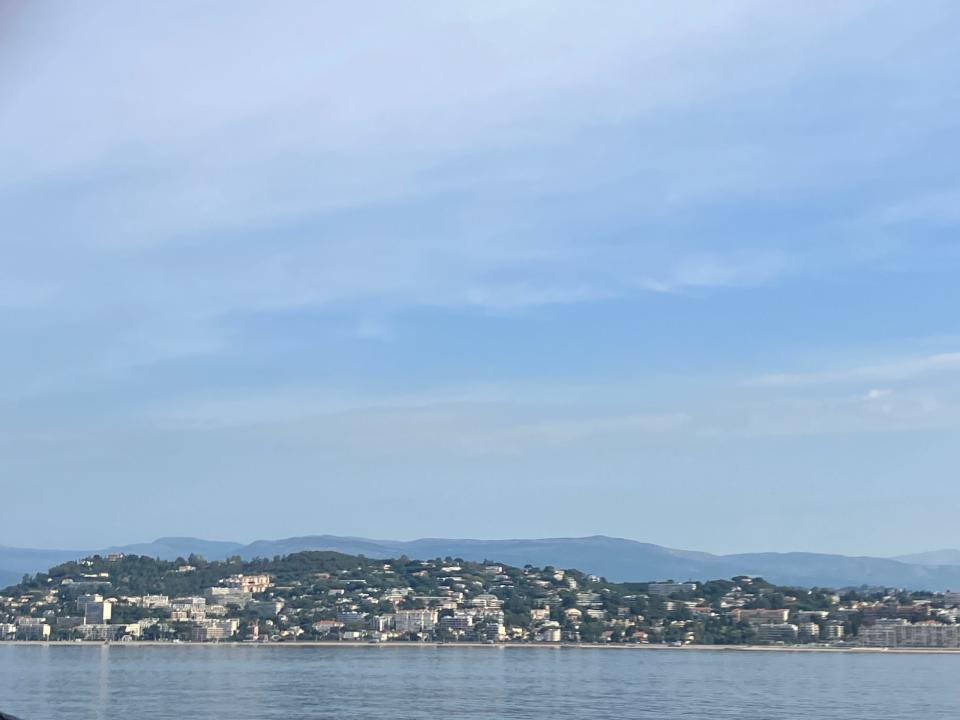 view of cannes france from the deck of a cruise ship