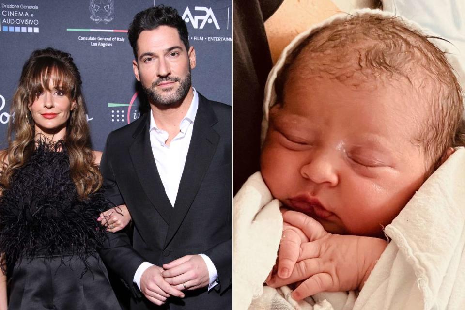 <p>Daniele Venturelli/Getty; Meaghan Oppenheimer/Instagram</p> Tom Ellis and Meaghan Oppenheimer; Dolly Ellis-Oppenheimer