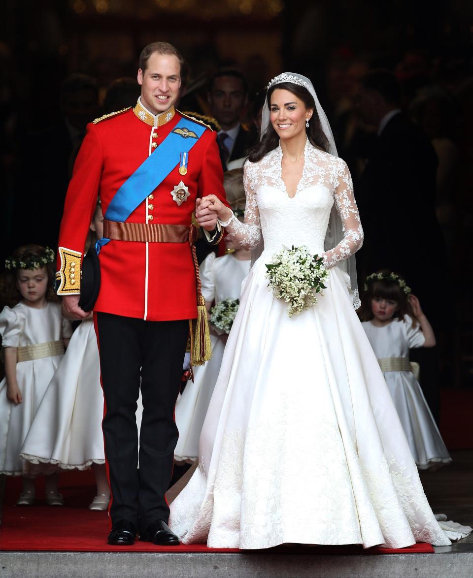 Prince William and Kate Middleton at their wedding in 2011