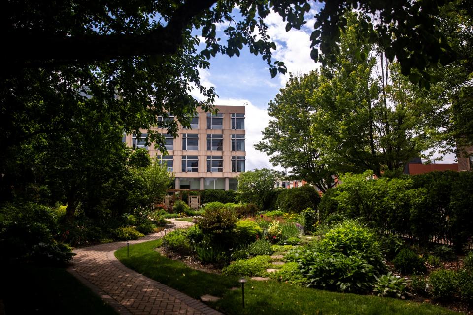 Inside the Better Homes & Gardens Test Garden at the former headquarters of Meredith Corp., now Dotdash Meredith, in downtown Des Moines.