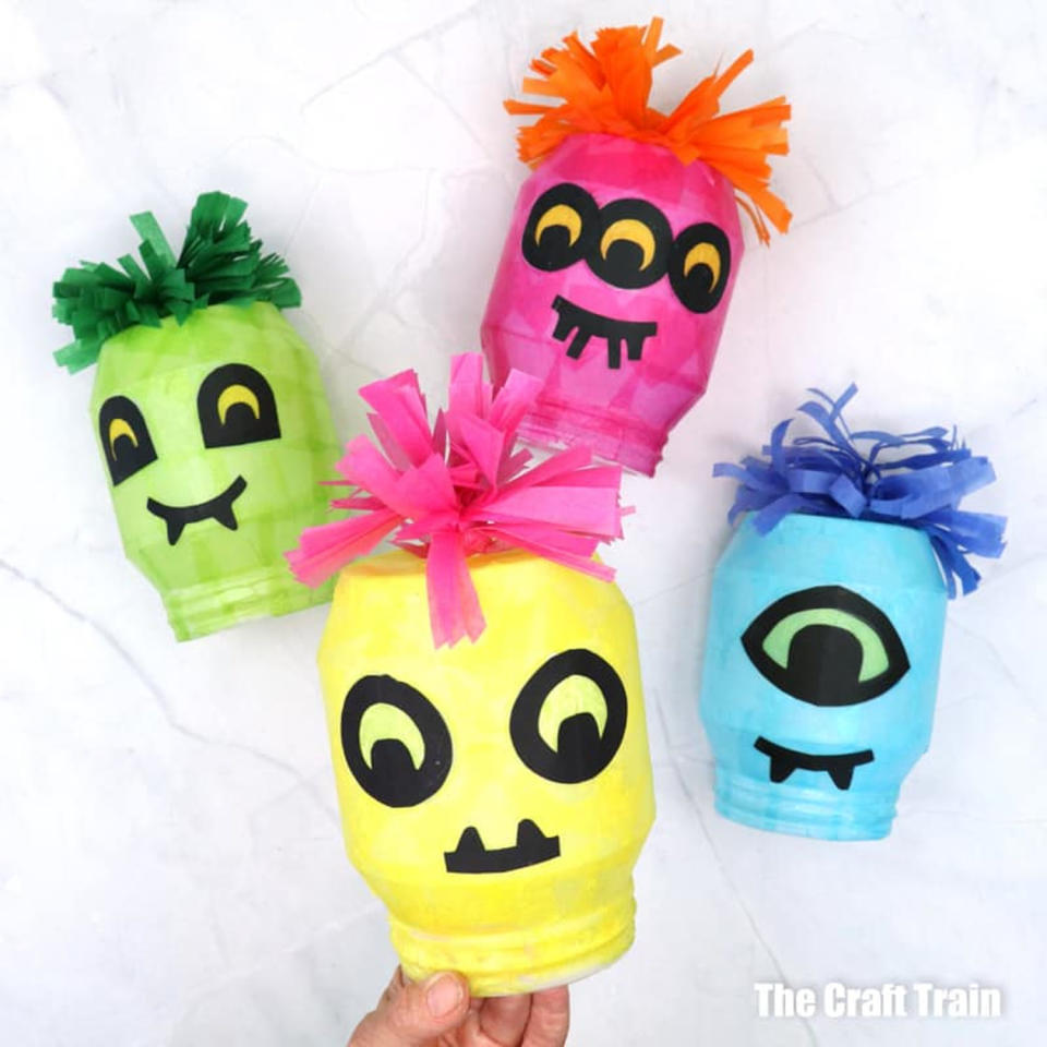 monster lanterns halloween crafts for kids (The Craft Train )