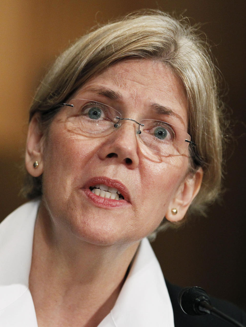 In this July 21, 2010 file photo Elizabeth Warren, head of the Congressional Oversight Panel, testifies before a Senate Finance Committee hearing to examine the Troubled Asset Relief Program (TARP) on Capitol Hill in Washington. (AP Photo/Manuel Balce Ceneta)