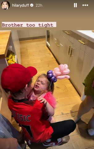 <p>Hilary Duff/Instagram</p> Hilary Duff's daughter Mae and her older brother Luca