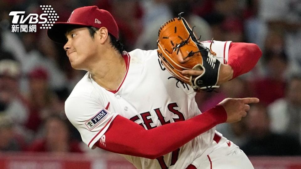 大谷翔平主投6.1局送出10次三振。（圖／達志影像美聯社）