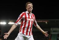 Britain Football Soccer - Stoke City v Watford - Premier League - bet365 Stadium - 3/1/17 Stoke City's Peter Crouch celebrates scoring their second goal Action Images via Reuters / Carl Recine