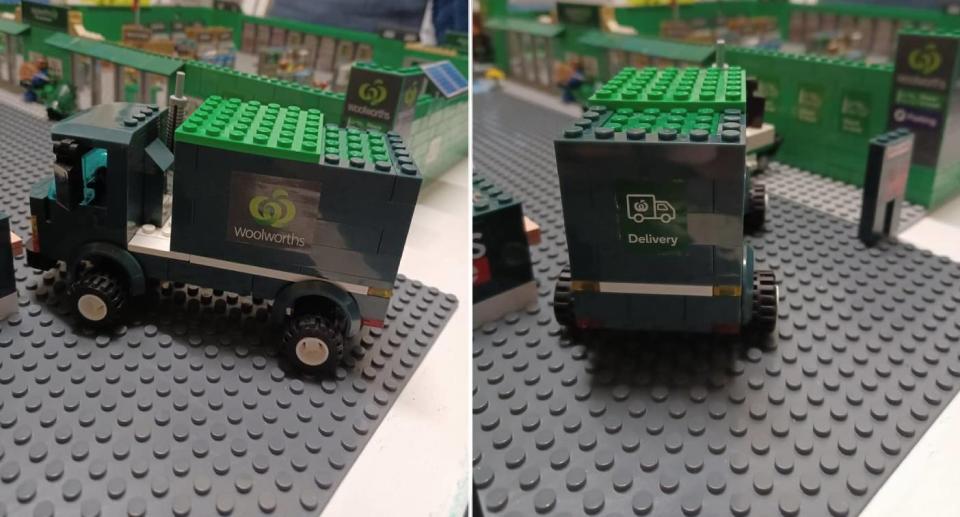 Bunnings truck with Woolworths Bricks set. Source: Facebook