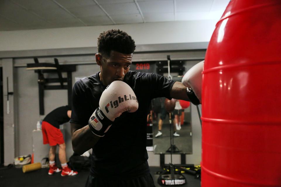 Savannah native and resident Eddie Lomonte works with a punching  bag during practice at Champions Training Center on Thursday, July 21, 2022.