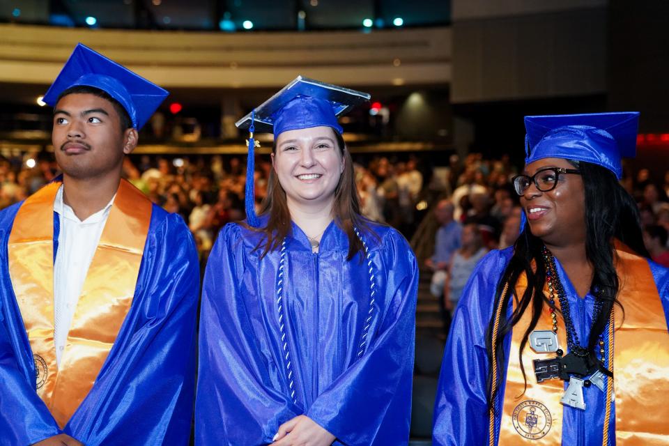 Graduate Rheanan Heller celebrates her graduation from Rio Salado College on May 2, 2024.
