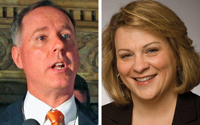 Assembly Speaker Robin Vos, left, and Rep. Janel Brandtjen, right.