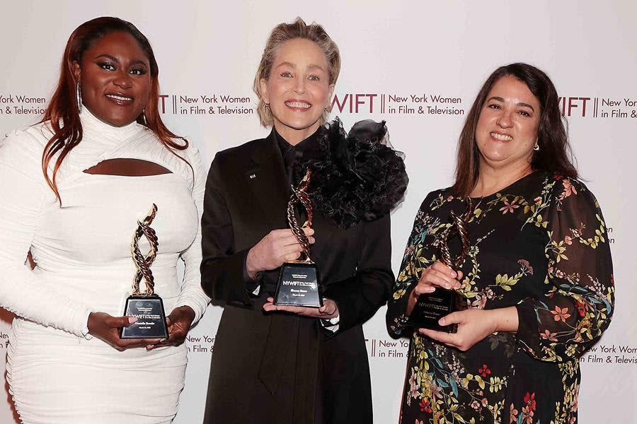 Muse Awards 2023 honorees Danielle Brooks, Sharon Stone and Arianna Bocco at the NYWIFT’s annual gala. (Dave Alloca/StarPix)