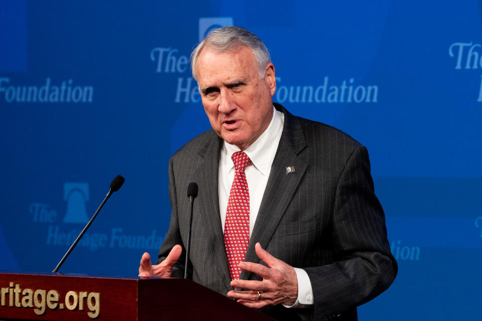 WASHINGTON, DC, UNITED STATES - 2018/12/11: US Senator Jon Kyl (R-AZ) speaking at the Heritage Foundation in Washington, DC. (Photo by Michael Brochstein/SOPA Images/LightRocket via Getty Images)