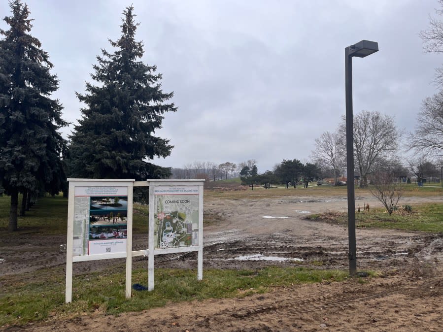 The future site of the ice rink in downtown Holland. (Dec. 23, 2023)