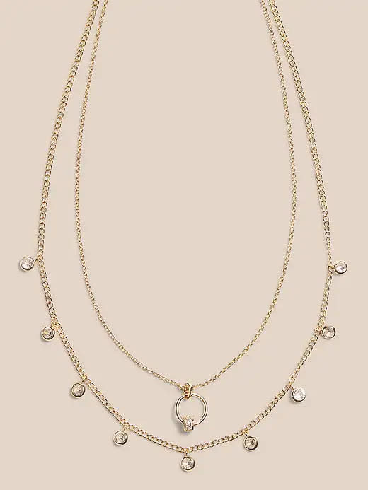 Circle Pendant Layer Necklace - Banana Republic