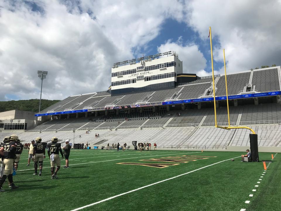 There were partly cloudy skies at Michie Stadium minutes before Saturday's scrimmage.