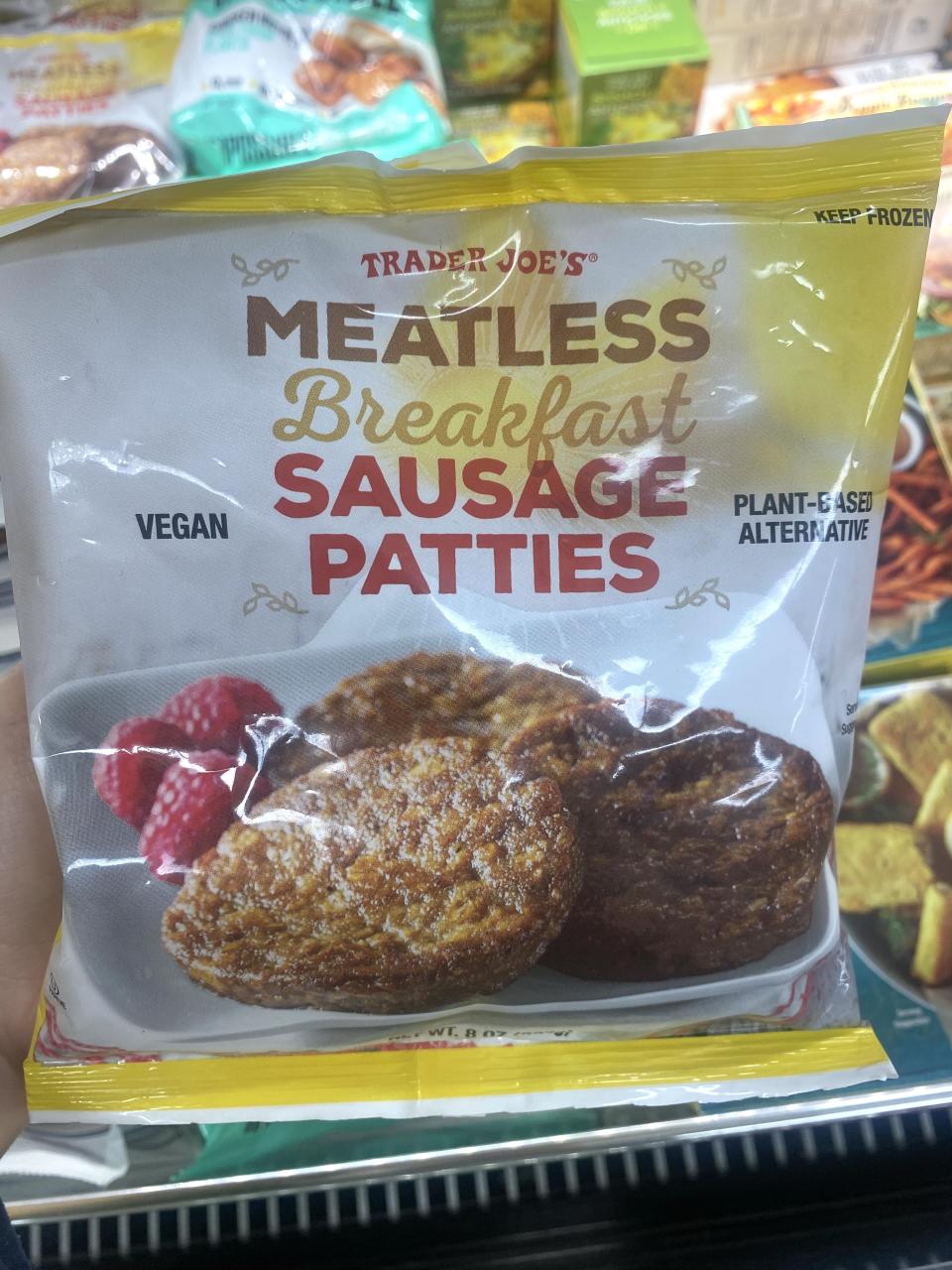 a package of meatless breakfast sausage patties