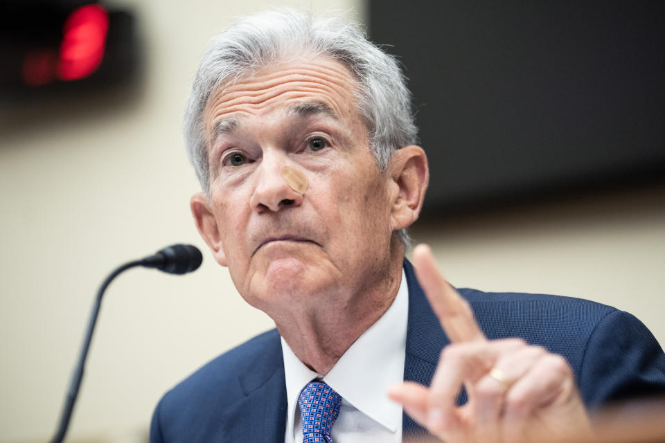 United States - July 10: Federal Reserve Chairman Jerome Powell testifies during a House Financial Services Committee hearing entitled 