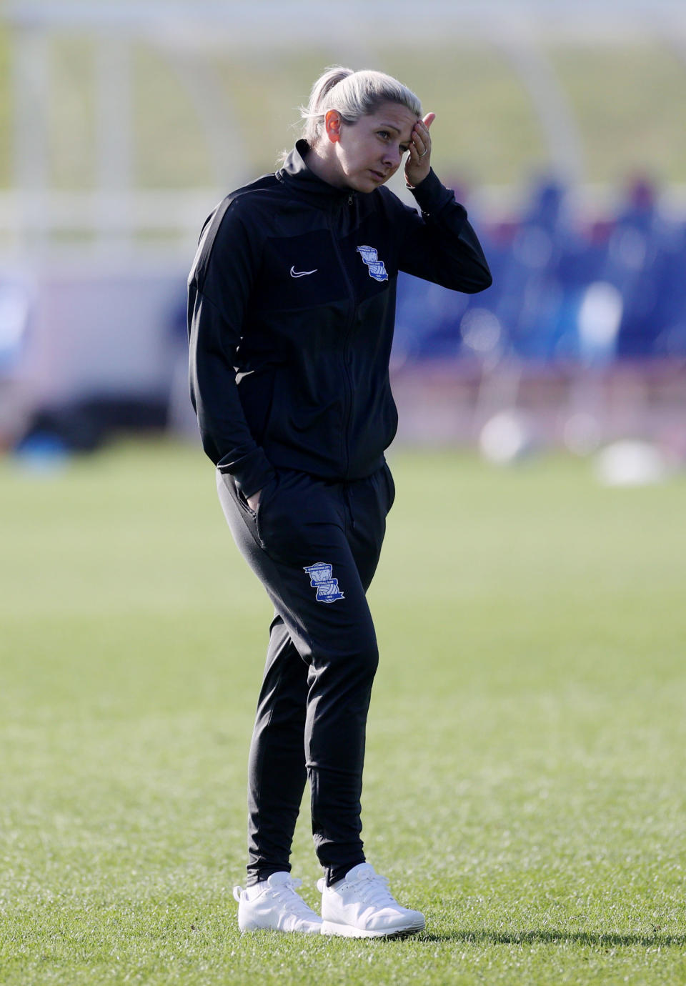 Soccer Football - Women's Super League - Birmingham City v Manchester City - St George's Park, Burton Upon Trent, Britain - February 28, 2021 Birmingham City manager Carla Ward before the match Action Images via Reuters/Carl Recine