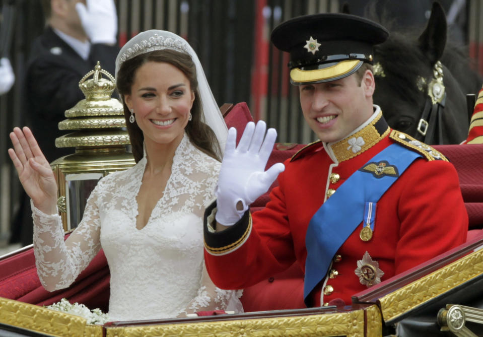 Prince William and Kate Middleton leaving Westminster Abbey at their royal wedding. - Credit: ASSOCIATED PRESS