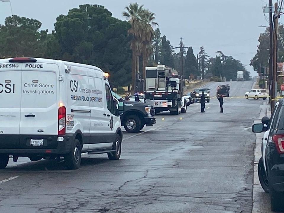 A pedestrian was killed by a commercial truck while crossing Belmont Avenue near Highway 99 on Thursday, Dec. 1, 2022, Fresno police said.