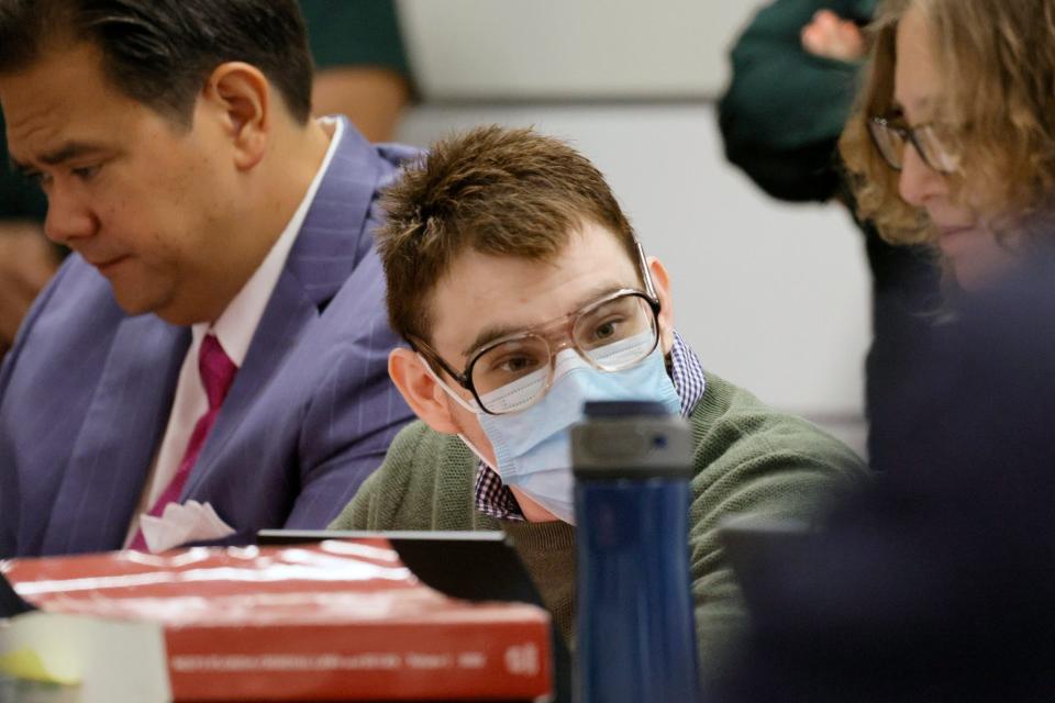 Marjory Stoneman Douglas High School shooter Nikolas Cruz listens in court during the penalty phase of his trial at the Broward County Courthouse in Fort Lauderdale on July 19, 2022.