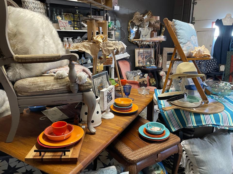 A room at new Howell consignment shop The Garment District Resale features an eclectic mix of home décor and furnishings, shown Tuesday, March 14, 2023.