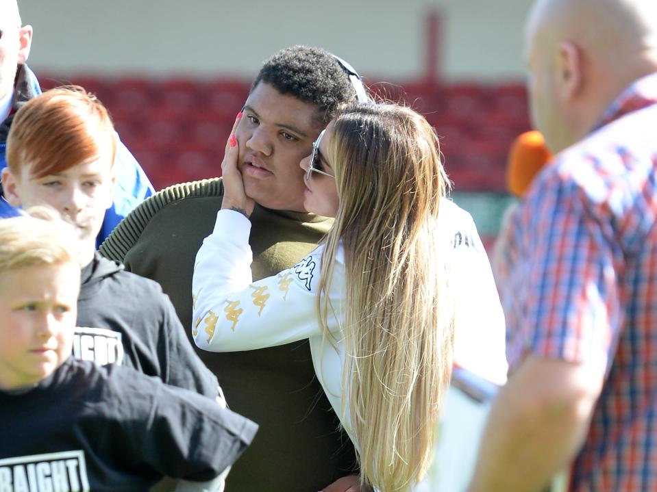 Katie Price and her son, Harvey, pictured here in 2017 (Getty Images)