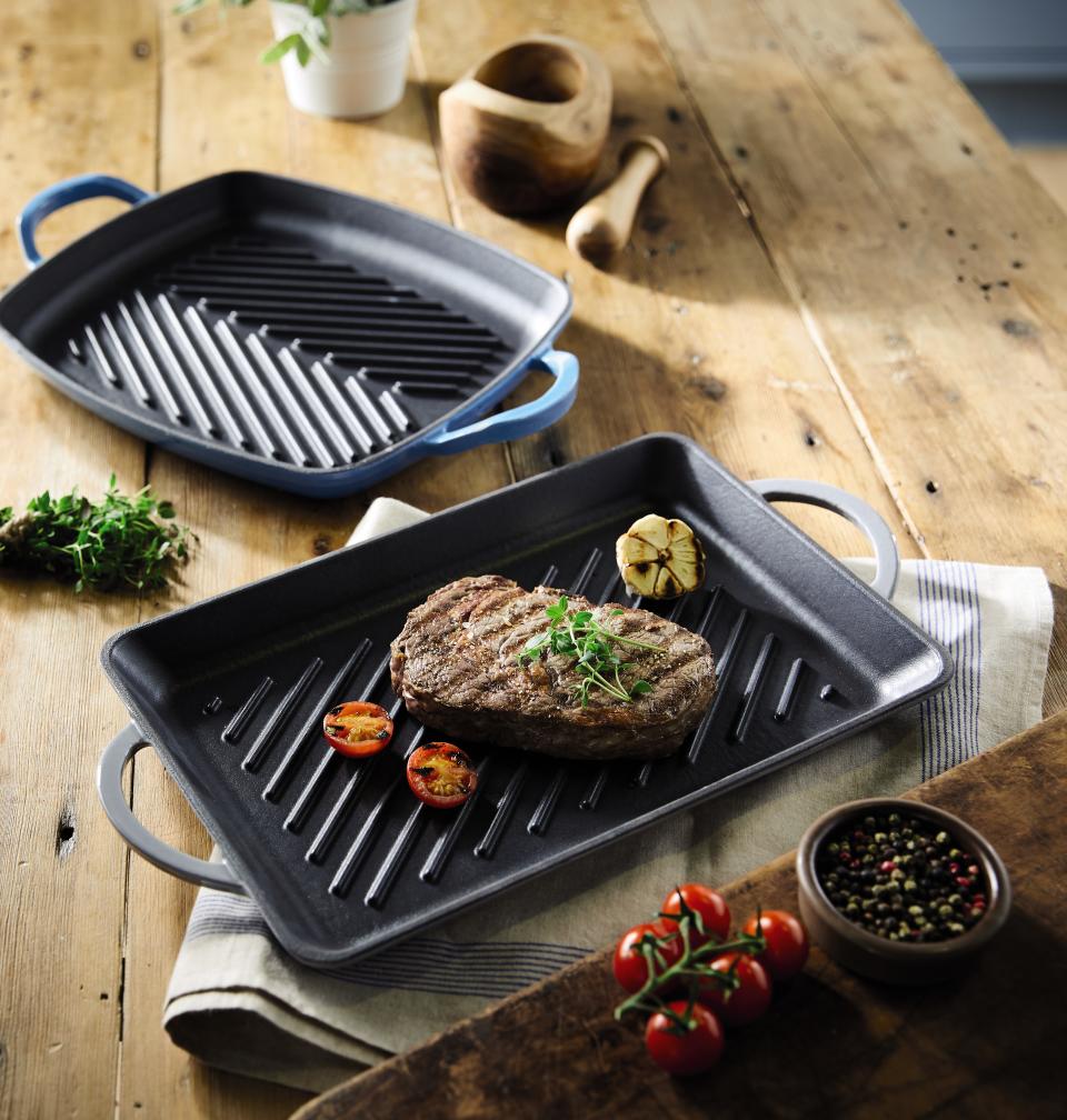 The range also features a £14.99 cast iron grill tray and cast iron skillet [Photo: Aldi UK]