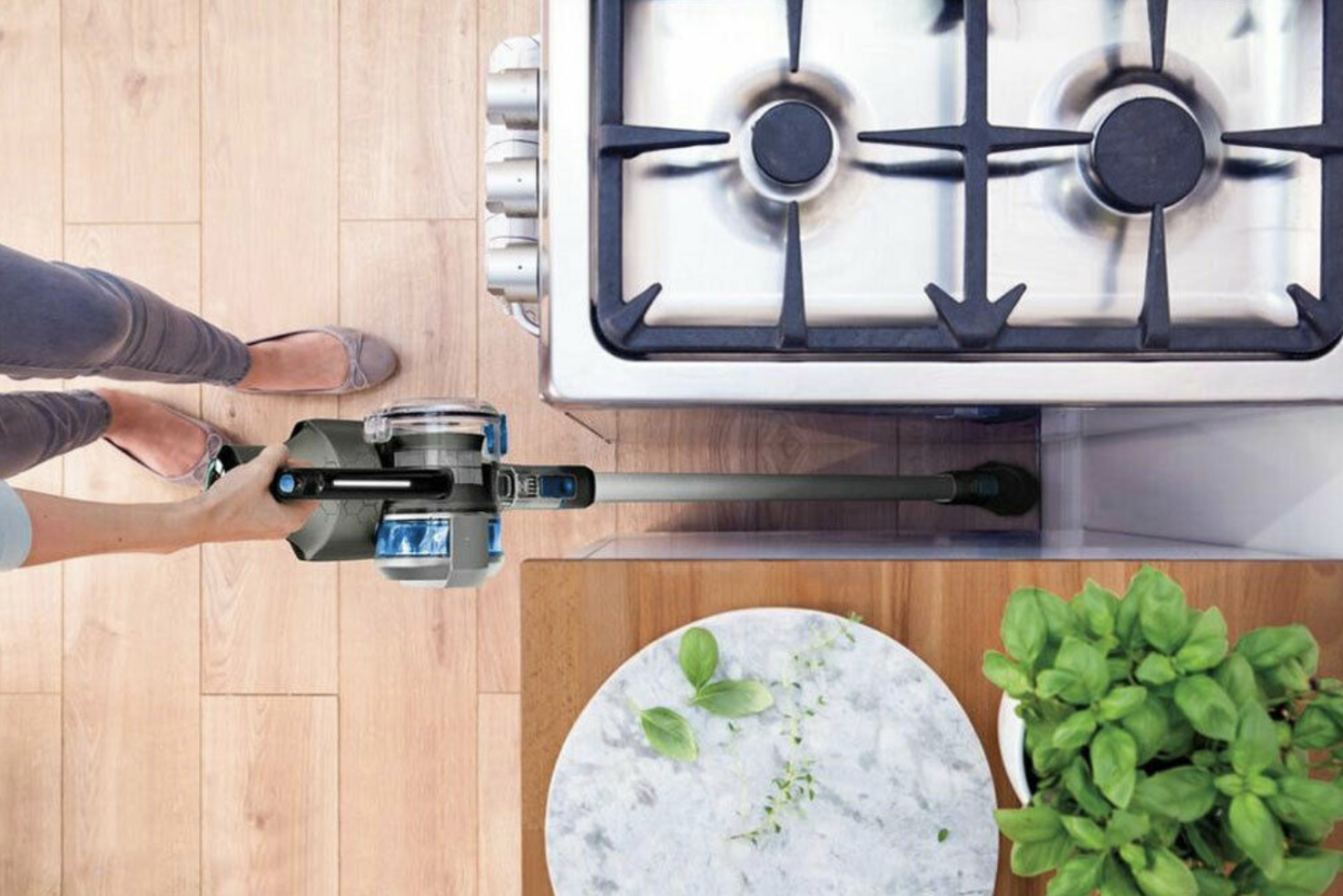 Easy to take anywhere — even outside to clean your car — the Hoover BH52230 Cruise Ultra Light Cordless Floor Vacuum is a battery-operated appliance that weighs less than five pounds. (Photo: eBay)