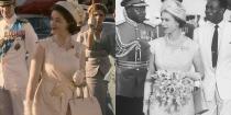 <p>Season 2 featured Queen Elizabeth's royal visit to Ghana in 1961. The trip was important for the monarch, as it was used to secure relations with the Commonwealth nation. The series stuck to Queen Elizabeth's scalloped lace sheath dress for the historic scene.</p>
