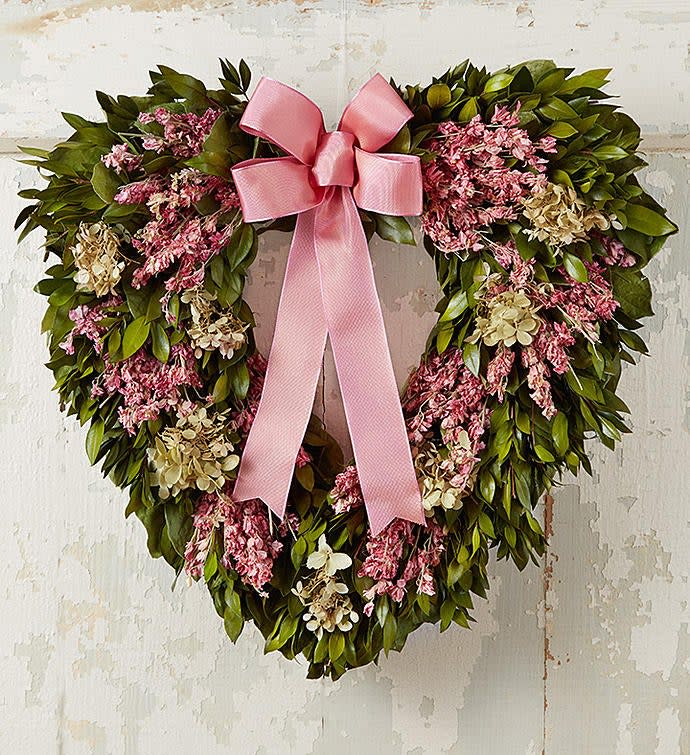 <p><a href="https://go.redirectingat.com?id=74968X1596630&url=https%3A%2F%2Fwww.1800flowers.com%2Fpink-hydrangea-heart-wreath-155854&sref=https%3A%2F%2Fwww.housebeautiful.com%2Fshopping%2Fg26292006%2Fvalentines-day-wreath-ideas%2F" rel="nofollow noopener" target="_blank" data-ylk="slk:Shop Now;elm:context_link;itc:0;sec:content-canvas" class="link ">Shop Now</a></p><p>Try a Classic</p><p>1800flowers.com</p><p>$69.99</p>